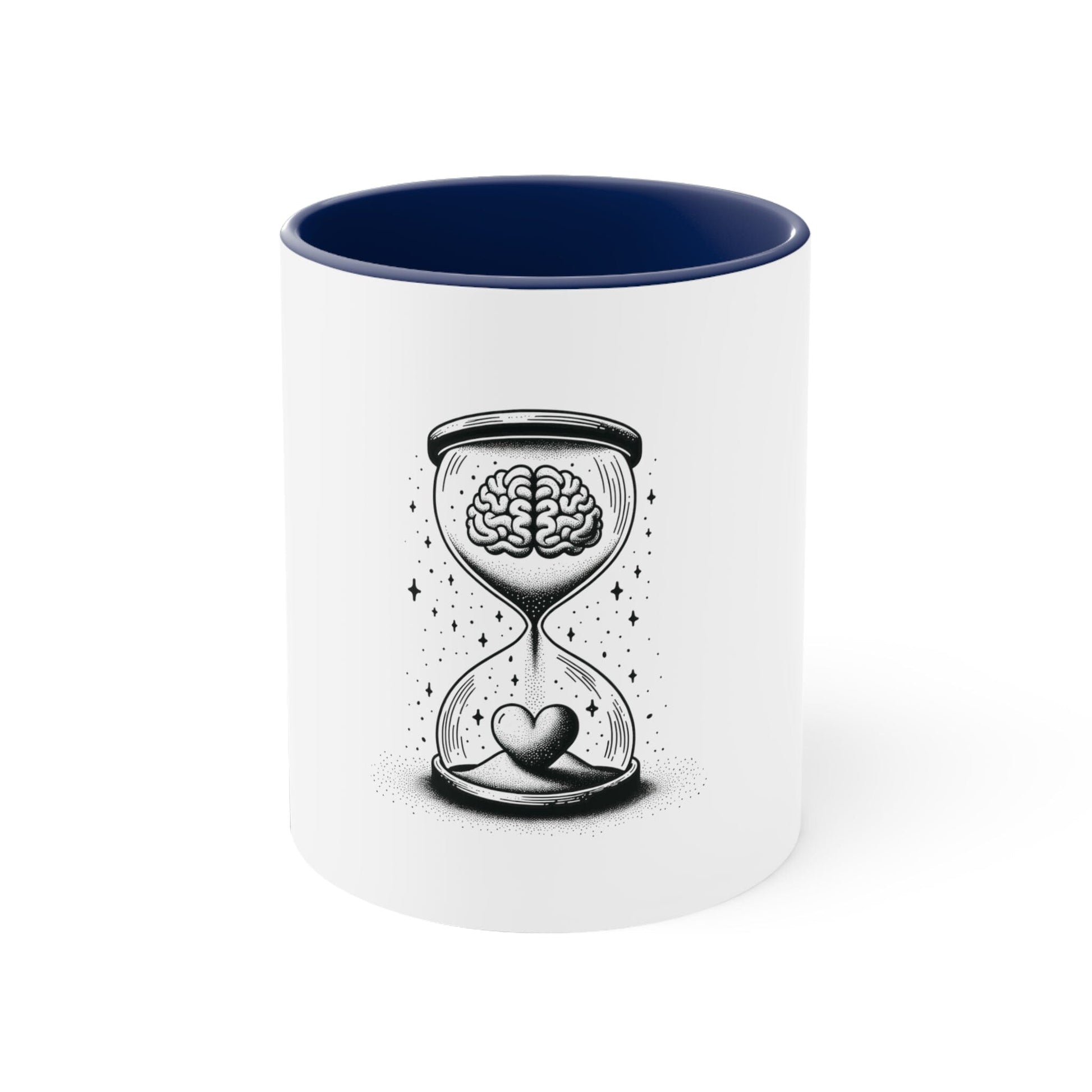 Mindful Love Hourglass Mug Mug Printify Navy 11oz
