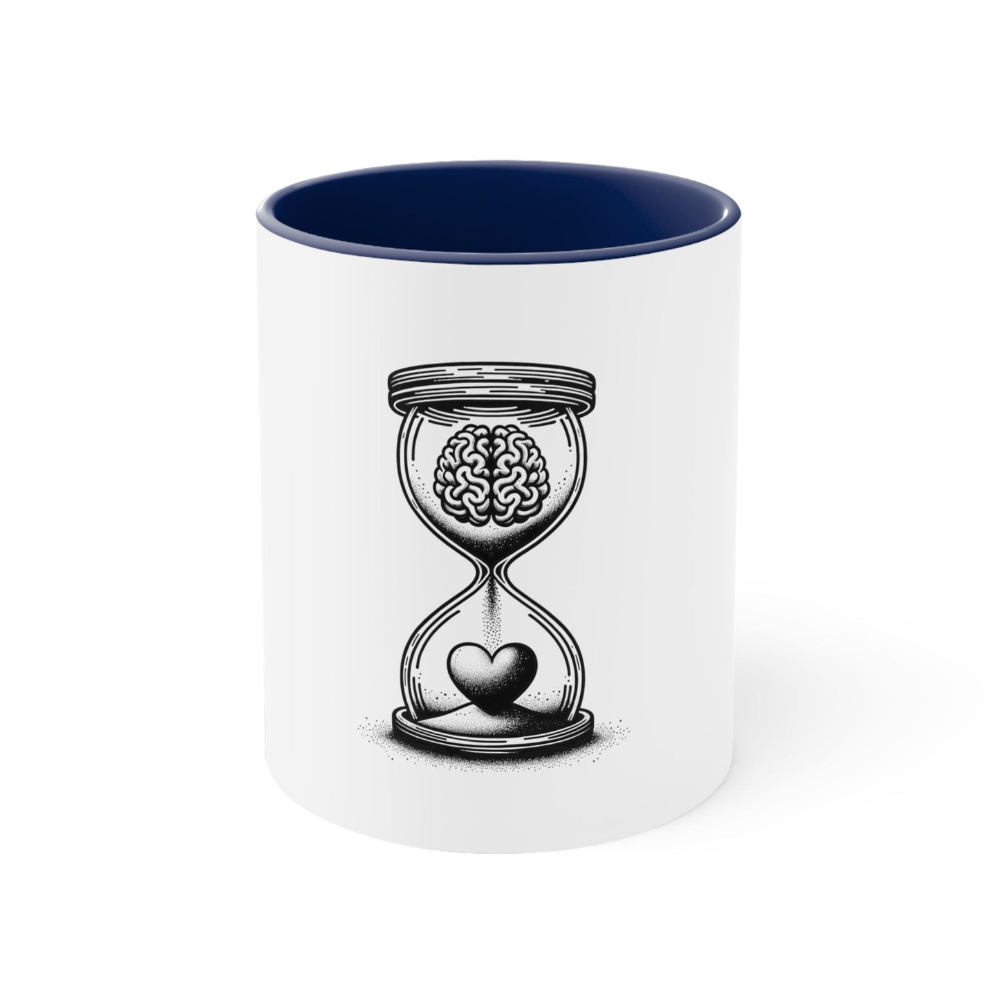 Mindful Love Hourglass Mug Mug Printify Navy 11oz