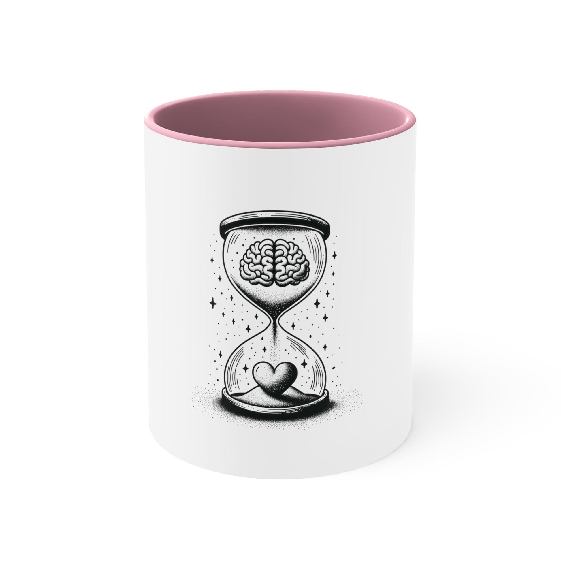 Mindful Love Hourglass Mug Mug Printify Pink 11oz