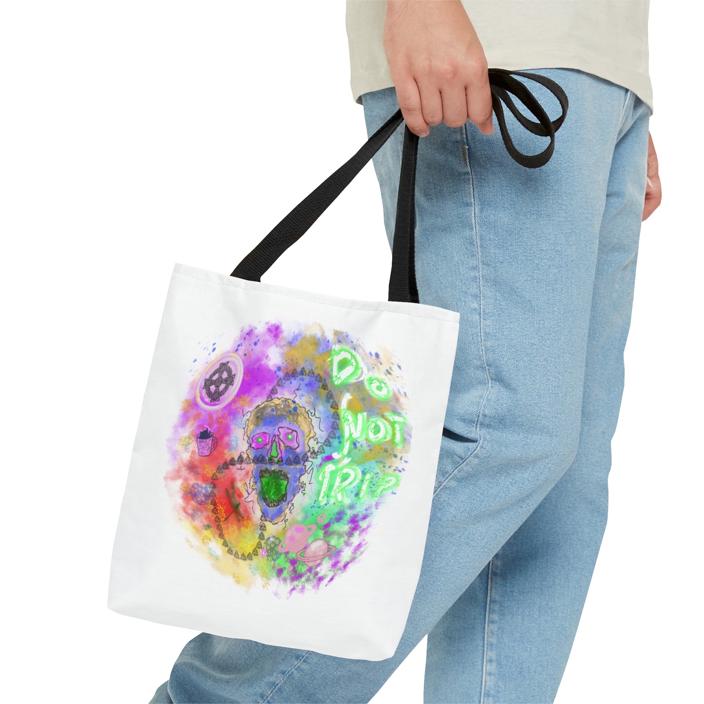 Psychedelic Skull Tote