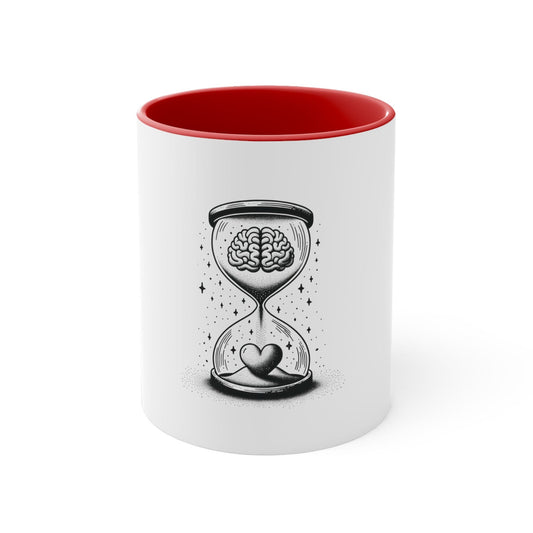 Mindful Love Hourglass Mug Mug Printify Red 11oz