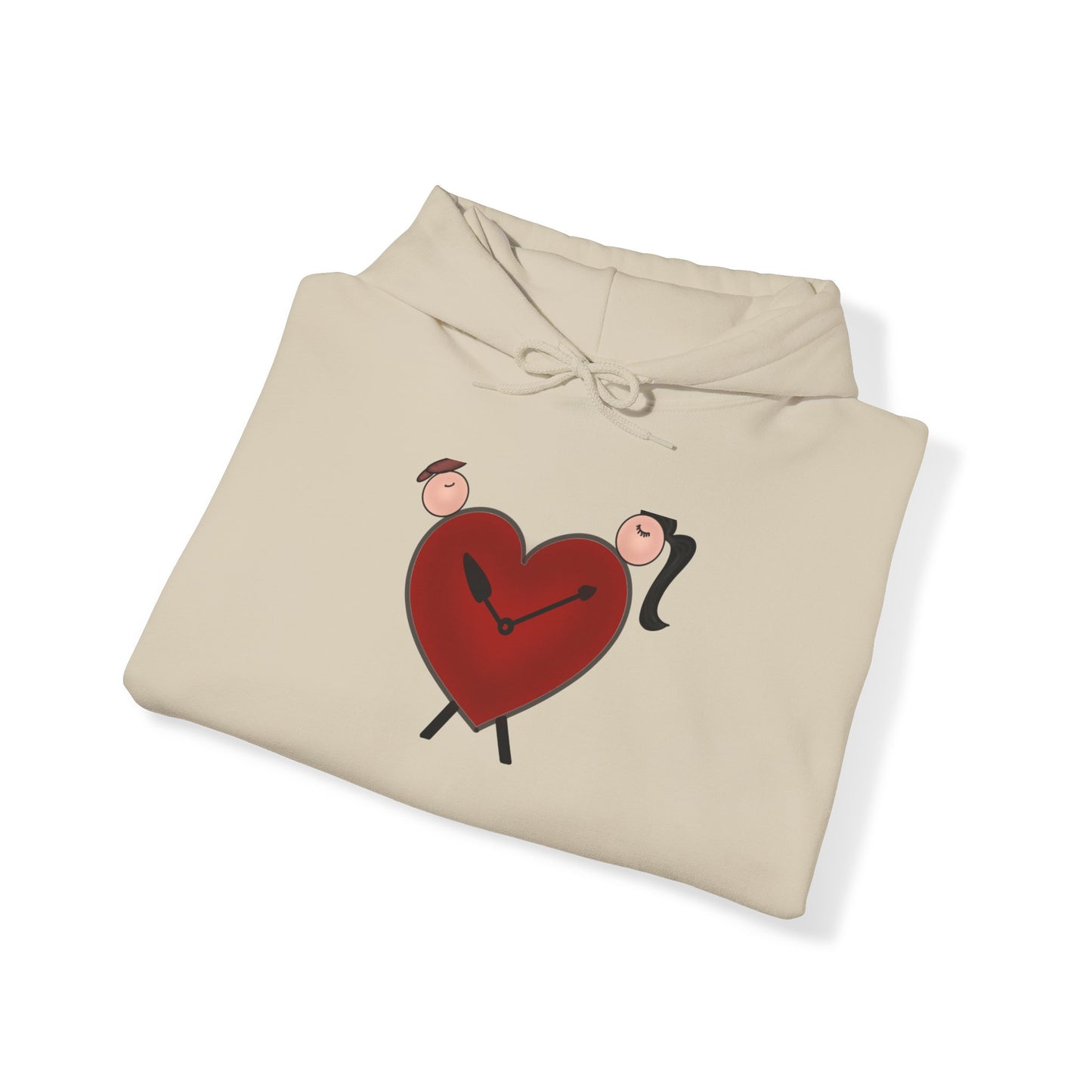 Winking Heart Clock Hoodie
