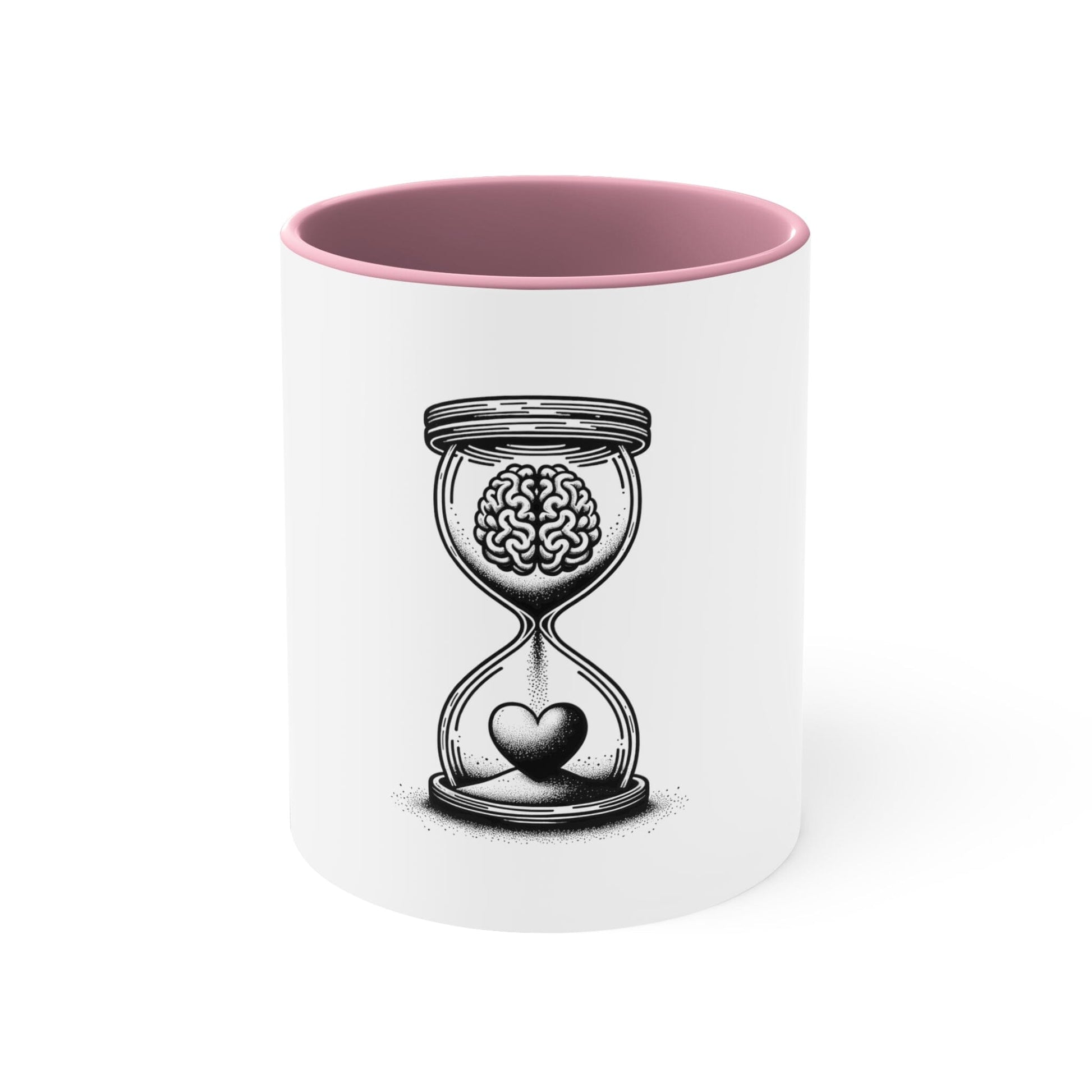 Mindful Love Hourglass Mug Mug Printify Pink 11oz