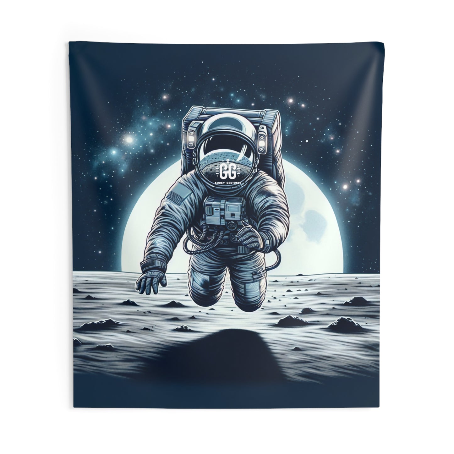 Lunar Solitude Astronaut Tapestry