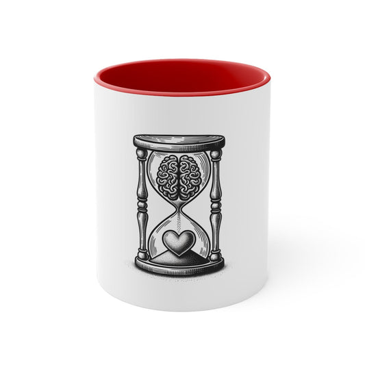 Mindful Love Hourglass Mug Mug Printify Red 11oz