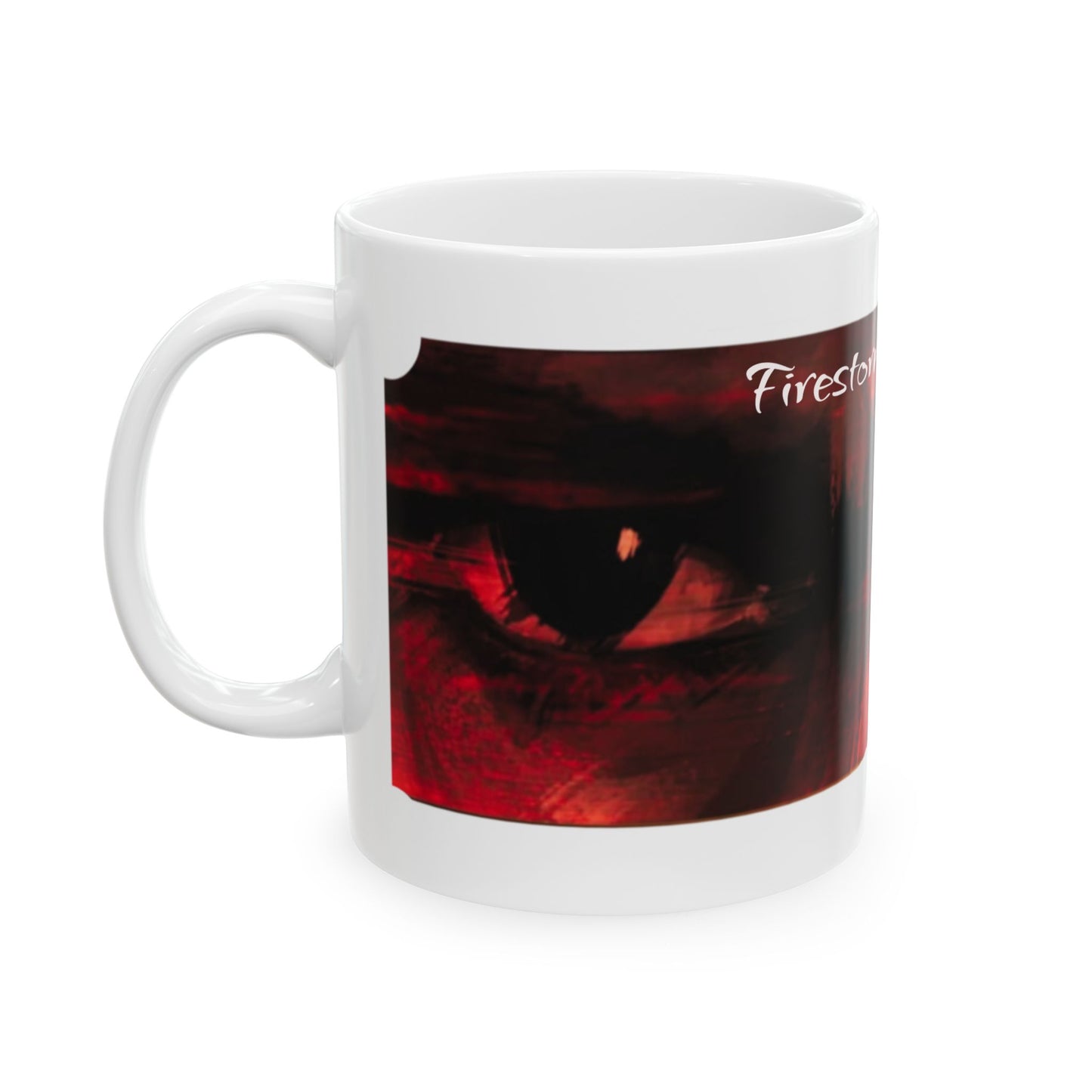 Bold Firestorm Ceramic Mug for Coffee Lovers, 11oz & 15oz
