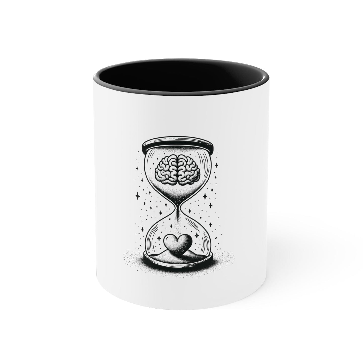 Mindful Love Hourglass Mug Mug Printify Black 11oz