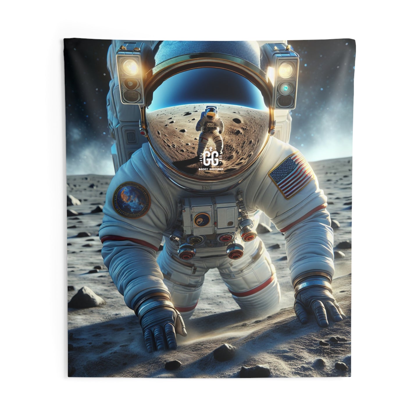 Lunar Explorer Reflection Tapestry