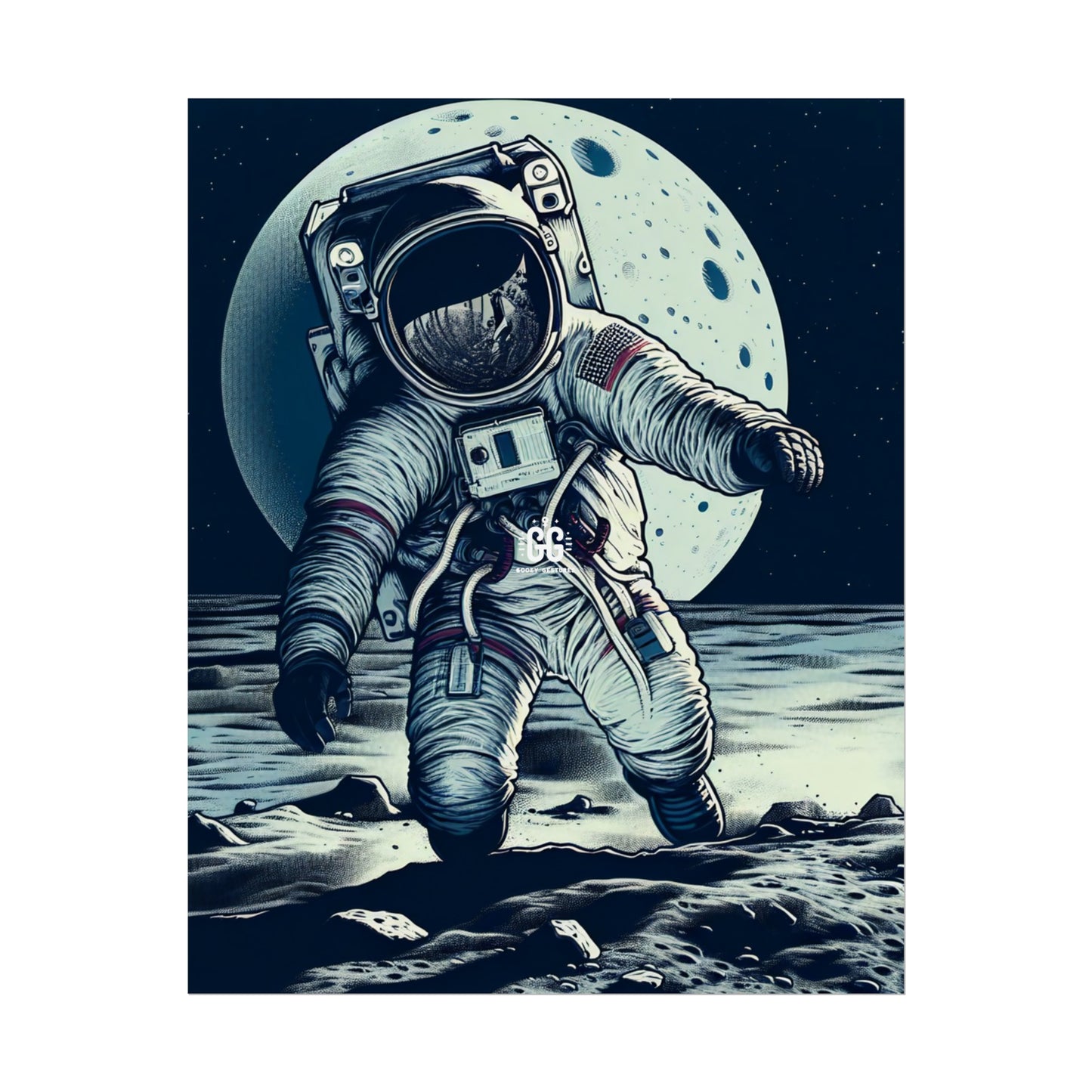 Lunar Explorer Vintage Poster