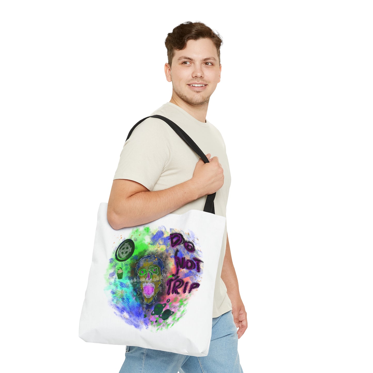 Psychedelic Skull Tote