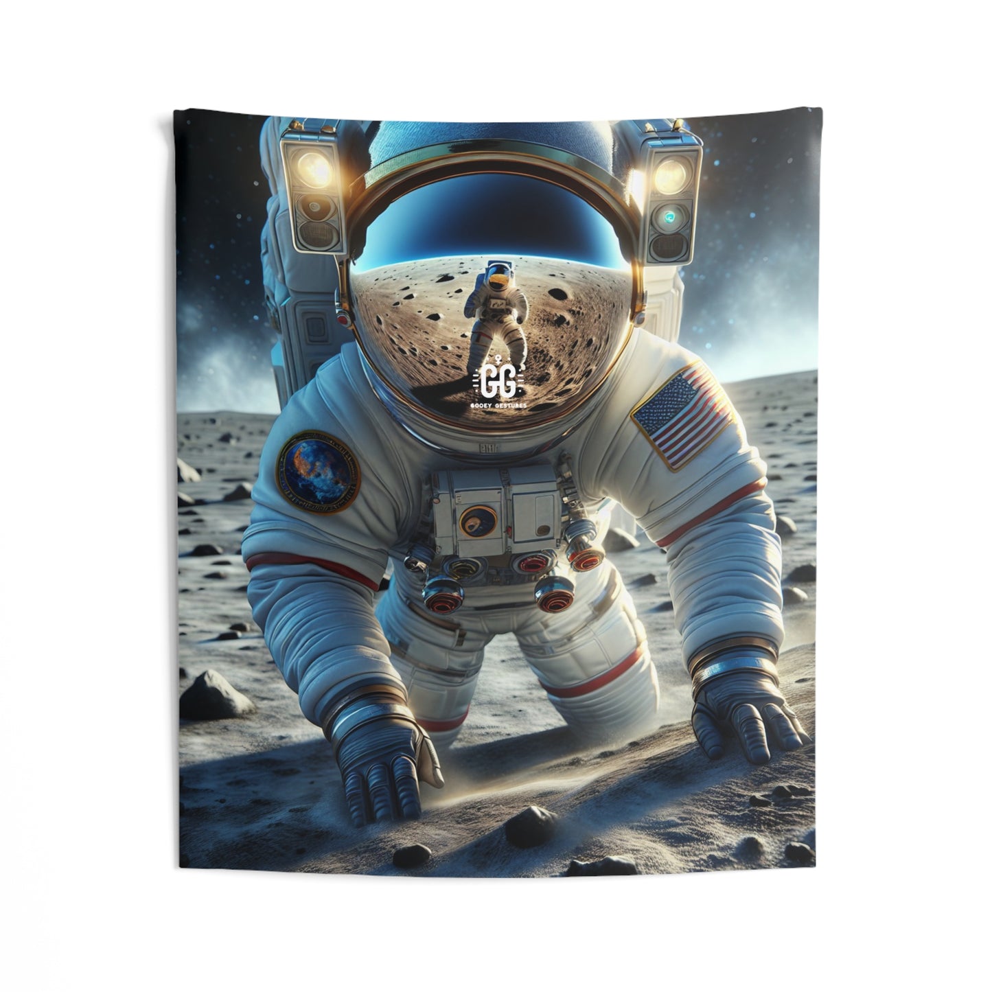 Lunar Explorer Reflection Tapestry