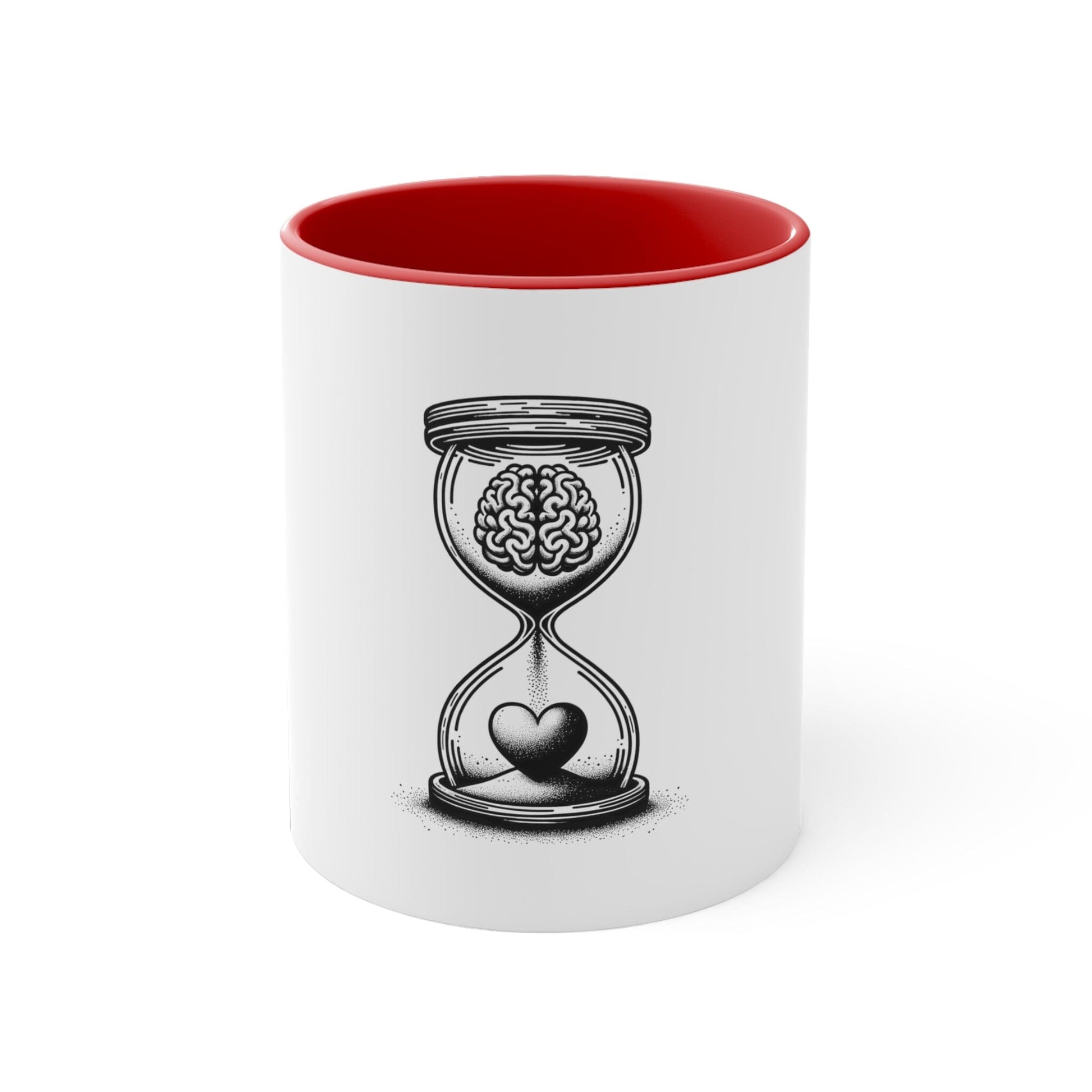 Mindful Love Hourglass Mug Mug Printify Red 11oz 