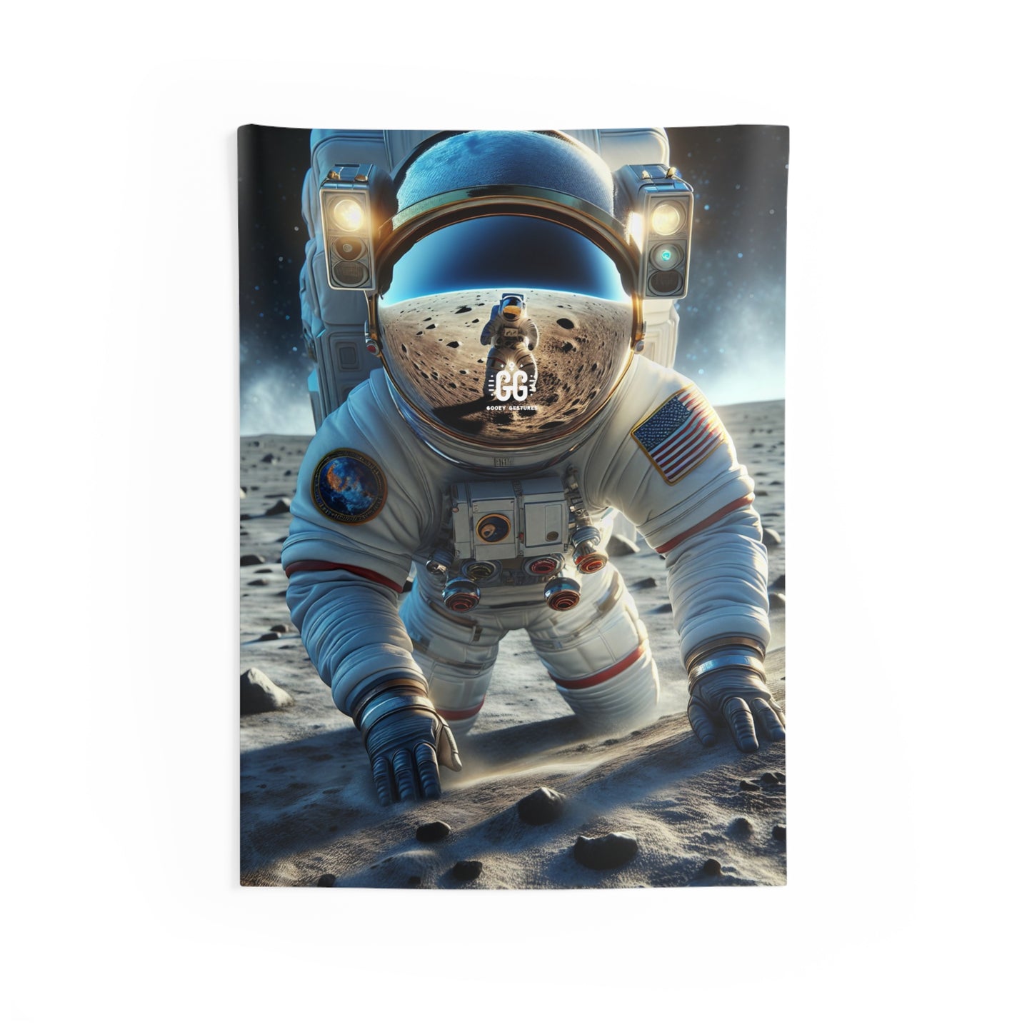 Lunar Explorer Reflection Tapestry