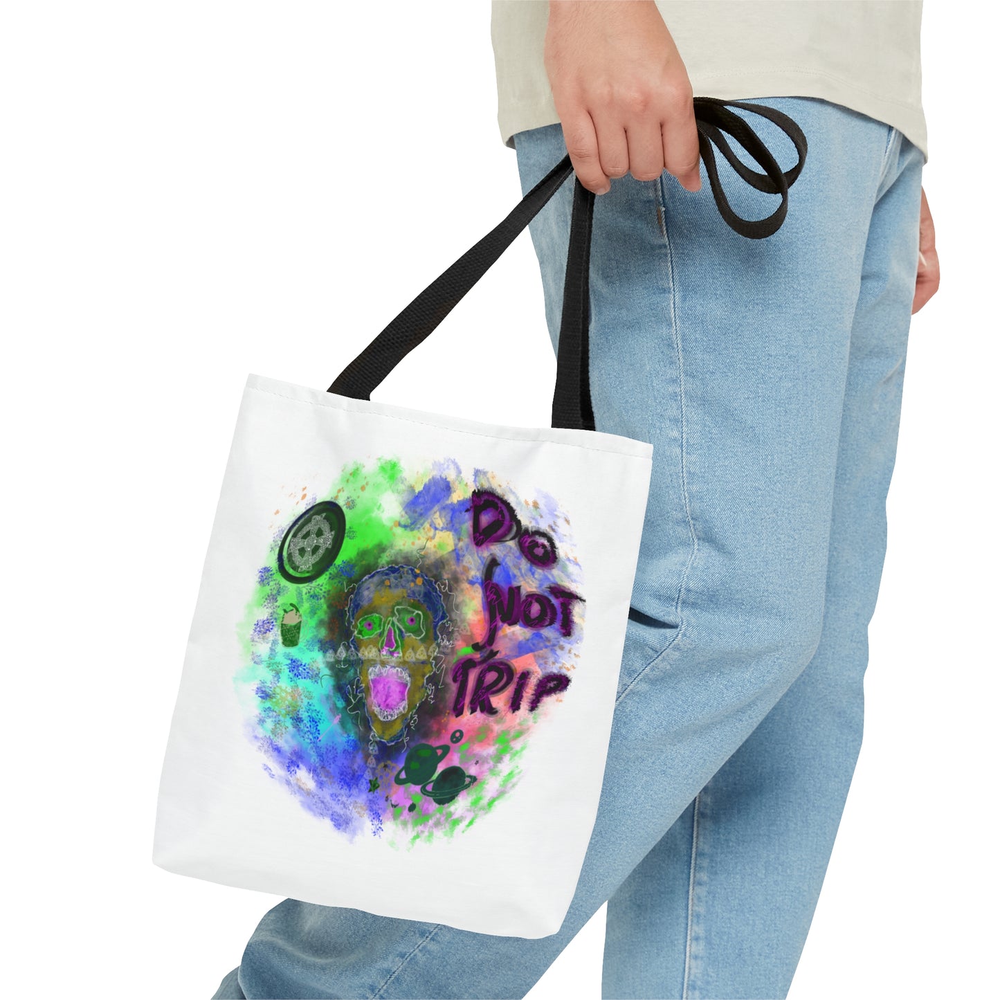 Psychedelic Skull Tote