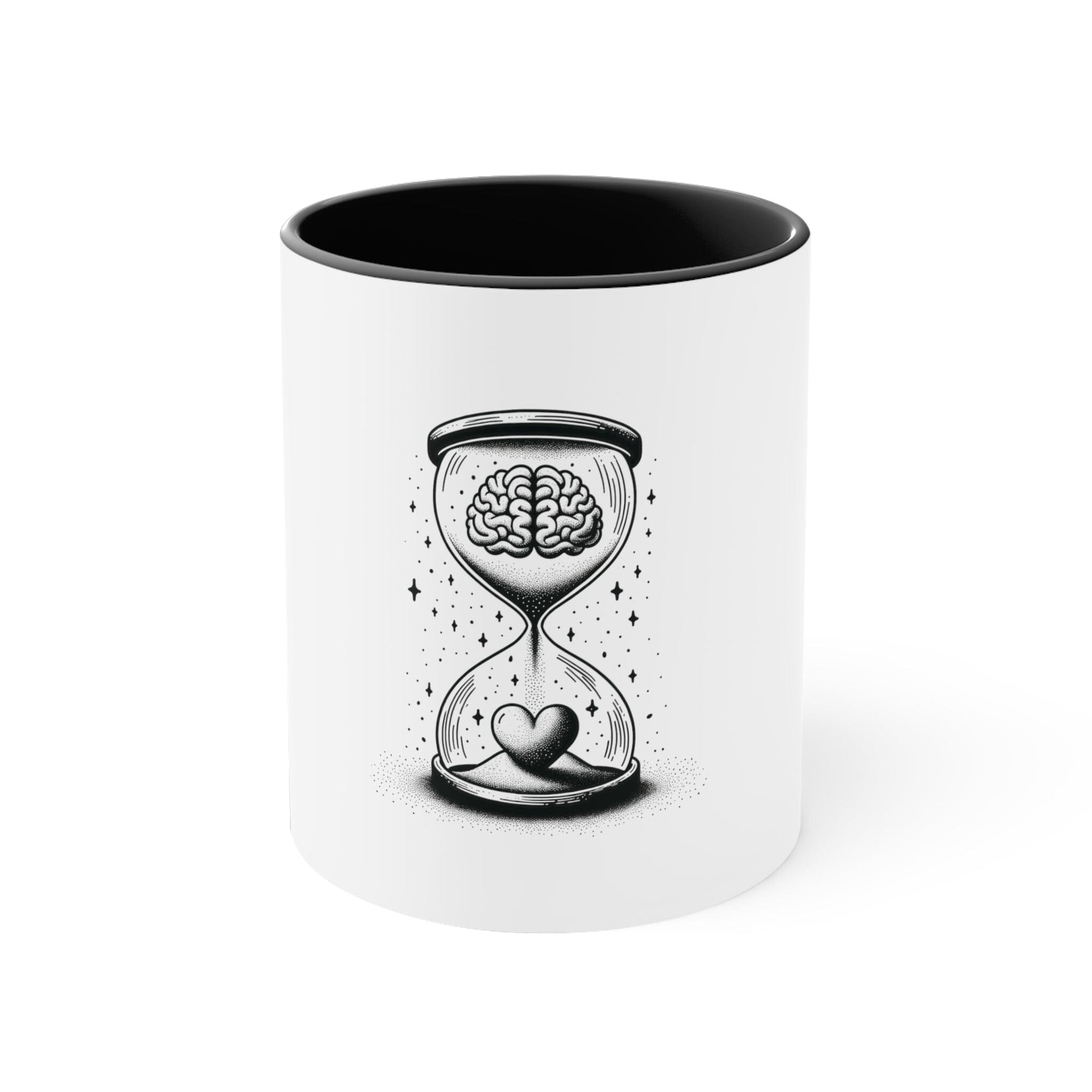 Mindful Love Hourglass Mug Mug Printify Black 11oz 