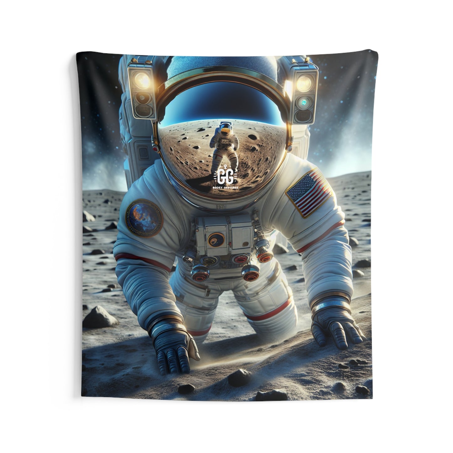 Lunar Explorer Reflection Tapestry